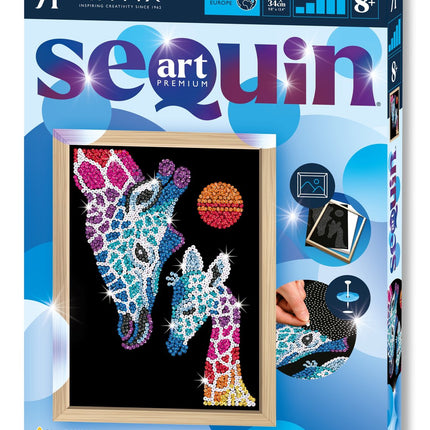 Kitfix Diy Set Sequin Art Blue Premium Giraffe & Calf