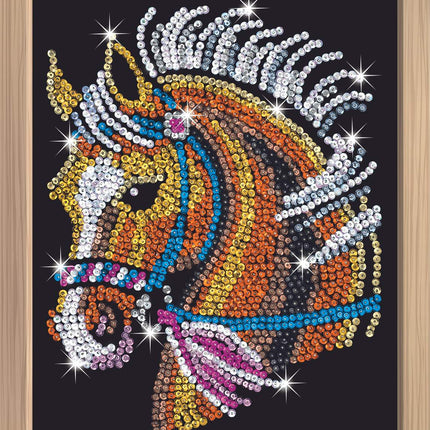 Kitfix Diy Set Sequin Art Blue Premium Horse