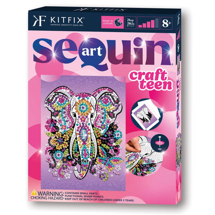 Kitfix Diy Set Sequin Art Craft Teen Elephant