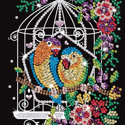 Kitfix Diy Set Sequin Art Purple Birdcage