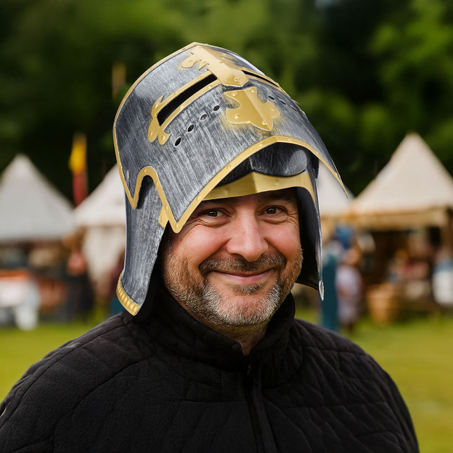 Knight Helmet with Flip Visor for Role Play & Carnival
