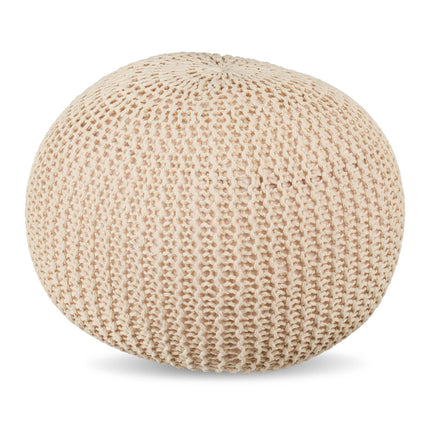 Knitted Pouf – Round Floor Seat, Boho Design