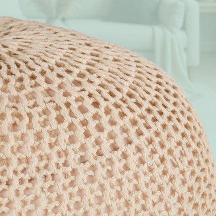 Knitted Pouf – Round Floor Seat, Boho Design