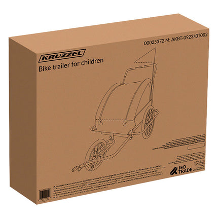 Kruzzel 25372 3in1 suspension bike trailer