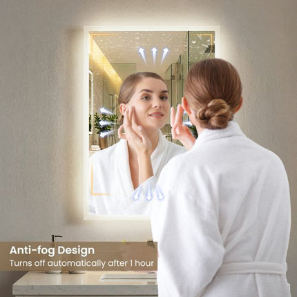 LED Bathroom Mirror 70x50cm, Anti-Fog, Dimmable