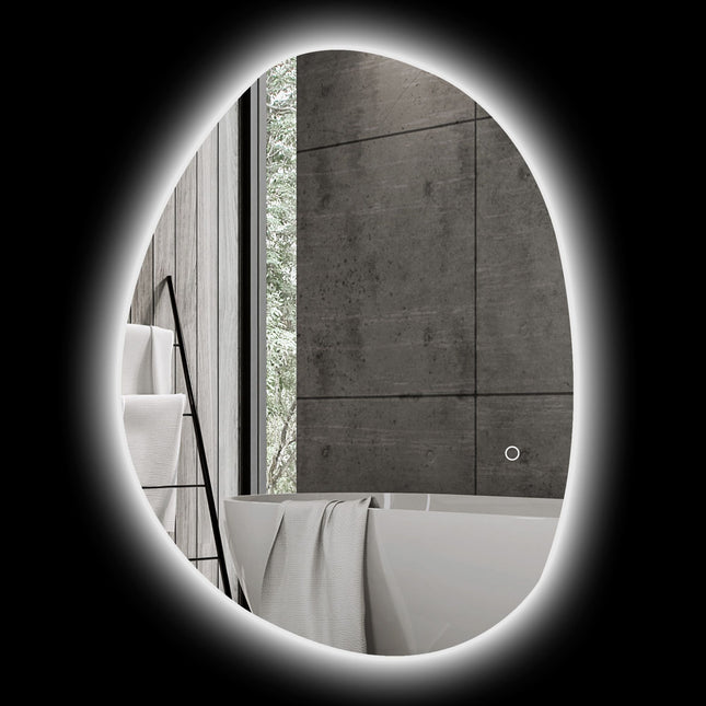 LED Bathroom Mirror, Adjustable Light & Color, 80x60 cm