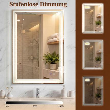 LED Bathroom Mirror, Anti-Fog, Memory, 70x50 cm