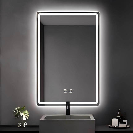 LED Bathroom Mirror with Defogging, 3 Light Colors, 70x50 cm