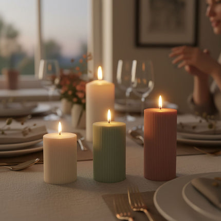 LED Candles Set of 4, 18cm Real Wax Flameless