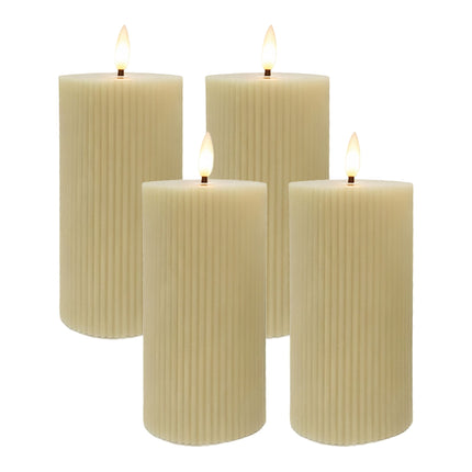 LED Candles Set of 4, Real Wax, 18cm