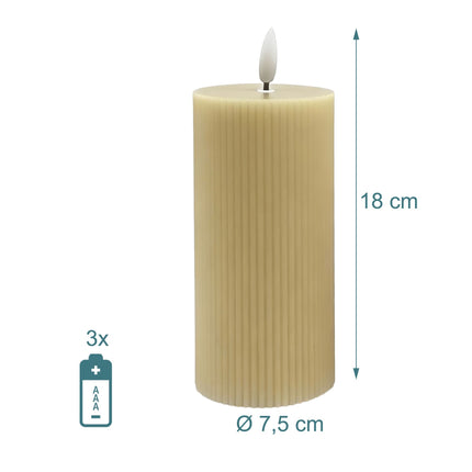 LED Candles Set of 4, Real Wax, 18cm