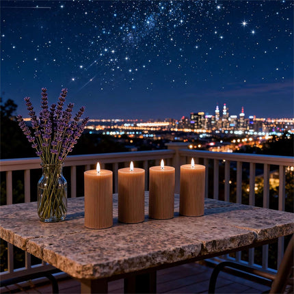 LED Candles Set of 4, Real Wax, 18cm, Flickering Flame