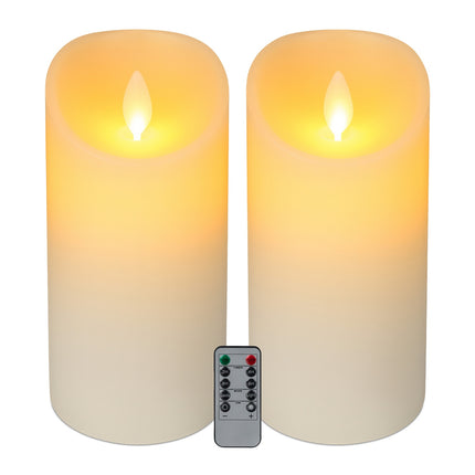 LED Candles with Timer and Remote, Set of 2