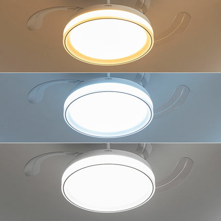 LED Ceiling Fan with 4 Retractable Blades Blalefan InnovaGoods White 72 W Ø49,5-104 cm