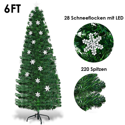 LED Christmas Tree, Fiber Optic, 180 cm, Green