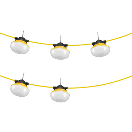 LED Construction String Lights, 50 ft, 5000 lm, 50W, IP65, Linkable