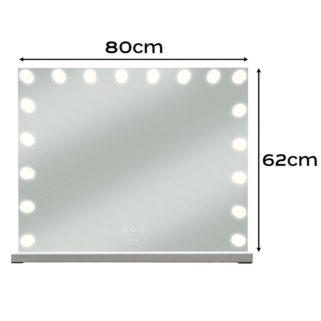 LED Cosmetic Mirror 80x62cm, Adjustable Light, Touch Control