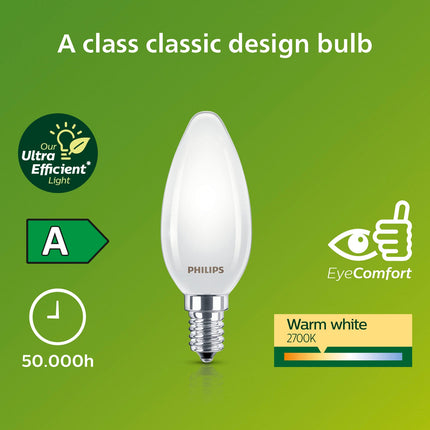 LED E14 Crown B35 2.3W (40W) Frosted 485lm 2700K Energy class A