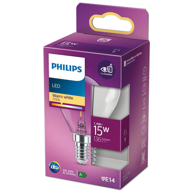 LED E14 Globe 15W Clear 136lm