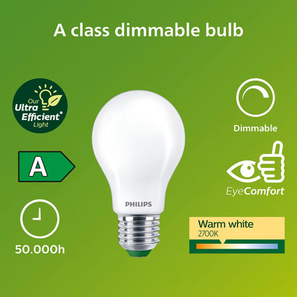 LED E27 Normal A60 7.3W (100W) Frosted 1535lm Dimmable 2700K Energy class A