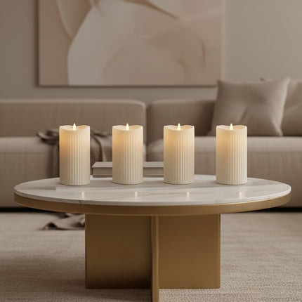 LED Flameless Candles, Set of 4, Flickering Light
