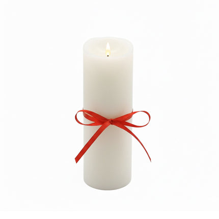 LED Flameless Pillar Candle, 30 cm, Real-Wax Finish