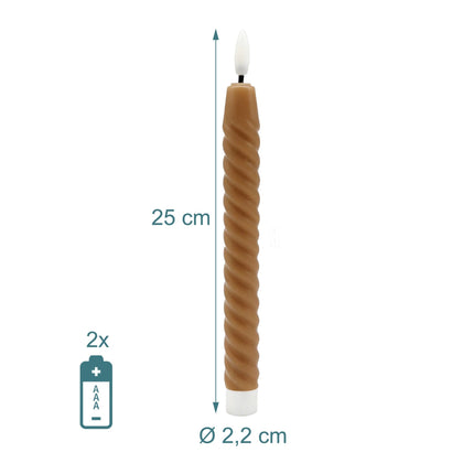 LED Flameless Taper Candles, Real Wax, Set of 6