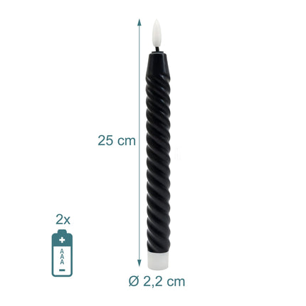 LED Flameless Taper Candles, Real Wax, Set of 6