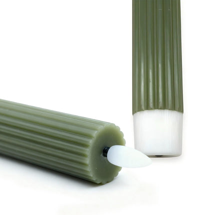LED Flameless Taper Candles, Real-Wax, Set of 6