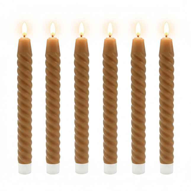 LED Flameless Taper Candles, Real Wax, Set of 6