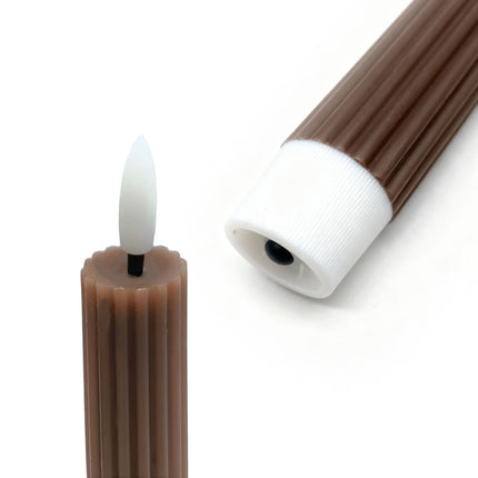LED Flameless Taper Candles, Real-Wax, Set of 6