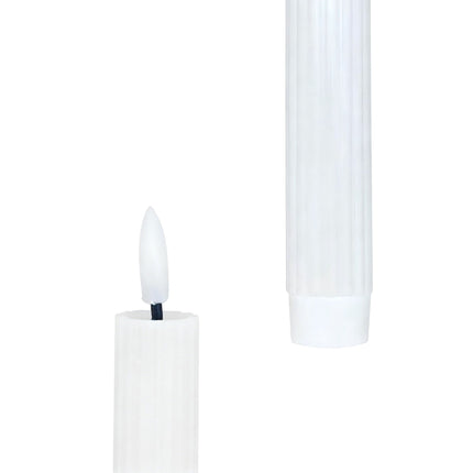 LED Flameless Wax Taper Candles, Set of 4 with Timer