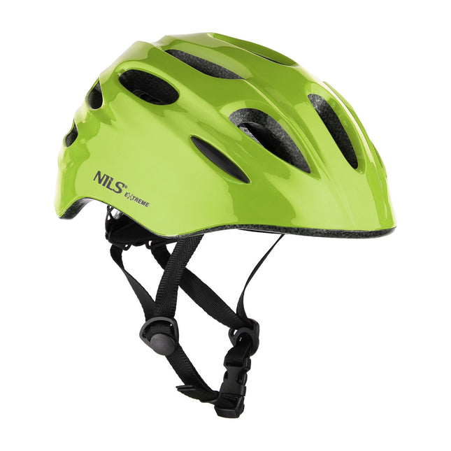 LED Green Helmet, XXS (48-54 cm), Nils Extreme