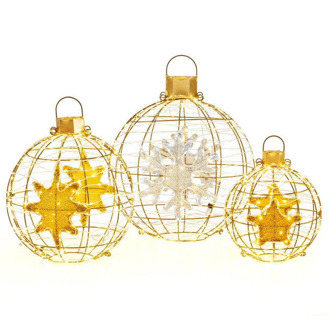 LED Light Balls Set, Indoor/Outdoor, 732 LEDs, 3 Sizes