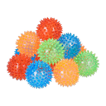LED Light-Up Spiky Balls, 12-Pack, Multicolor
