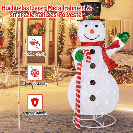 LED Lighted Snowman 150 CM, 180 Lights, Outdoor Stakes