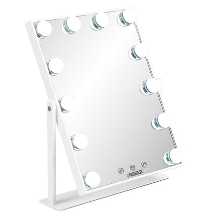 LED Makeup Mirror with 12 LEDs and 3 Light Modes, Rechargeable, 39 x 29 cm