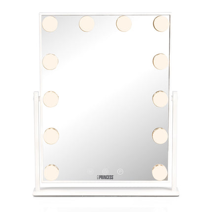 LED Makeup Mirror with 12 LEDs and 3 Light Modes, Rechargeable, 39 x 29 cm