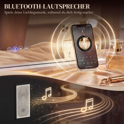 LED Makeup Mirror with Bluetooth, RGB, 10x Magnification