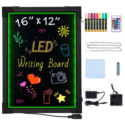 LED Message Board 40.6x30.5 cm, 16 Colors, Remote