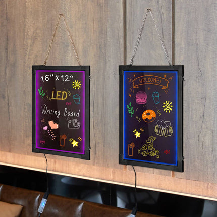 LED Message Board 40.6x30.5 cm, 16 Colors, Remote