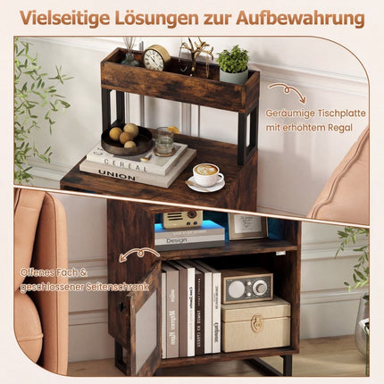 LED Nightstand with Adjustable Lighting and Storage