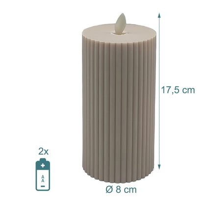 LED Pillar Candles, Flameless, Warm White, Set of 4
