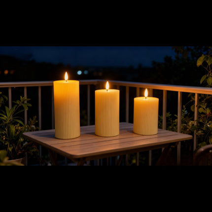 LED Real-Wax Flameless Candles, Set of 3