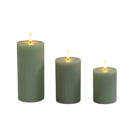 LED Real-Wax Flameless Candles – Set of 3