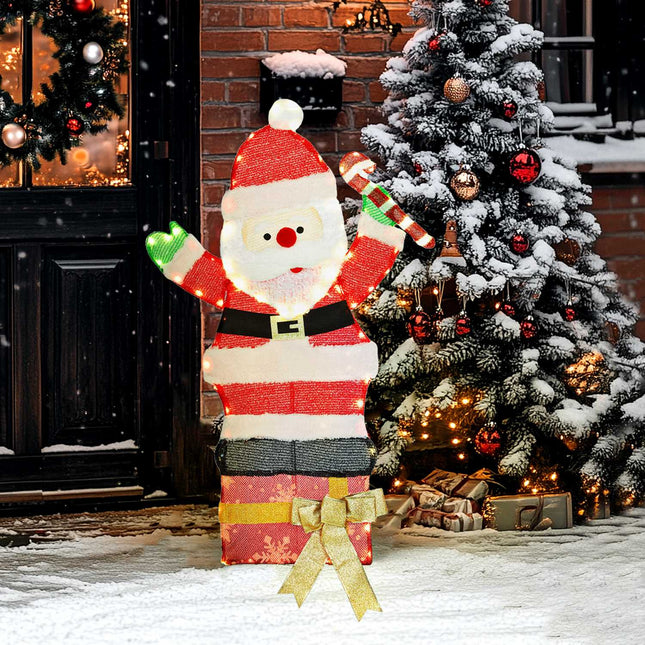 LED Santa Christmas Decoration, 97 Warm White Lights, 93 cm