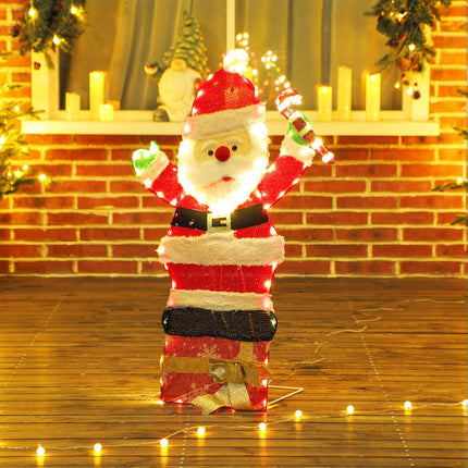 LED Santa Christmas Decoration, 97 Warm White Lights, 93 cm