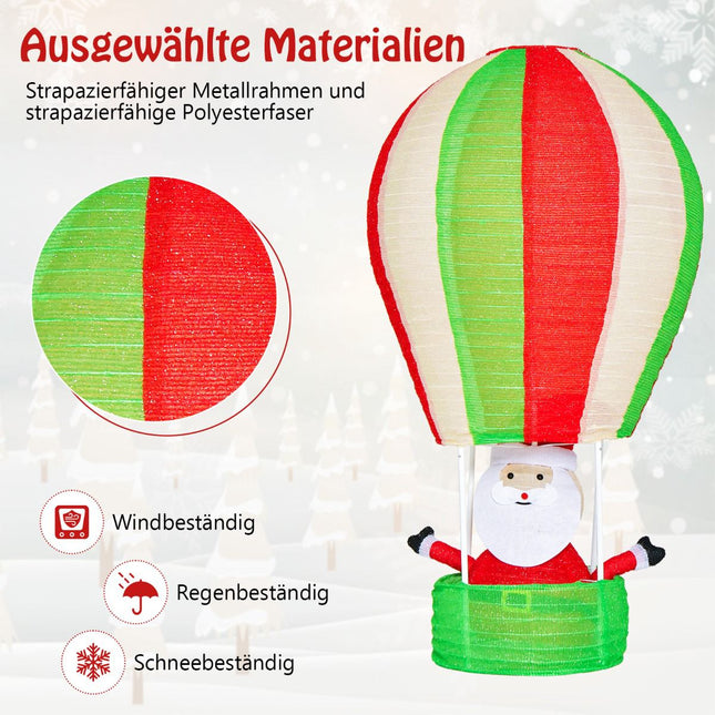 LED Santa Hot Air Balloon Decoration, 135 cm, 160 LEDs