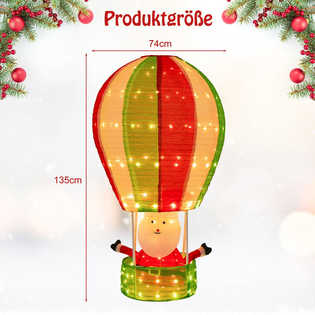 LED Santa Hot Air Balloon Decoration, 135 cm, 160 LEDs
