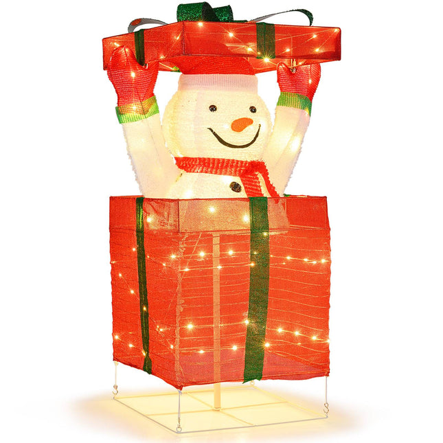 LED Snowman Decoration with 100 Warm White Lights